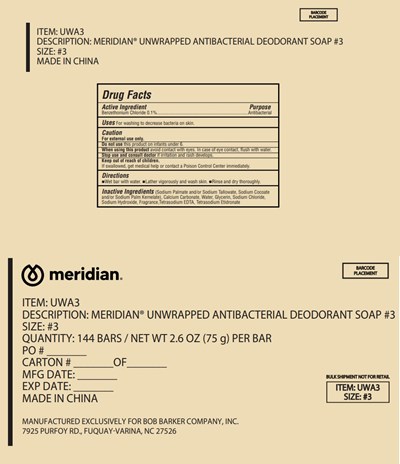 Label Image (Meridian Unwrapped Antibacterial Deodorant Soap 3 (144 Bars))